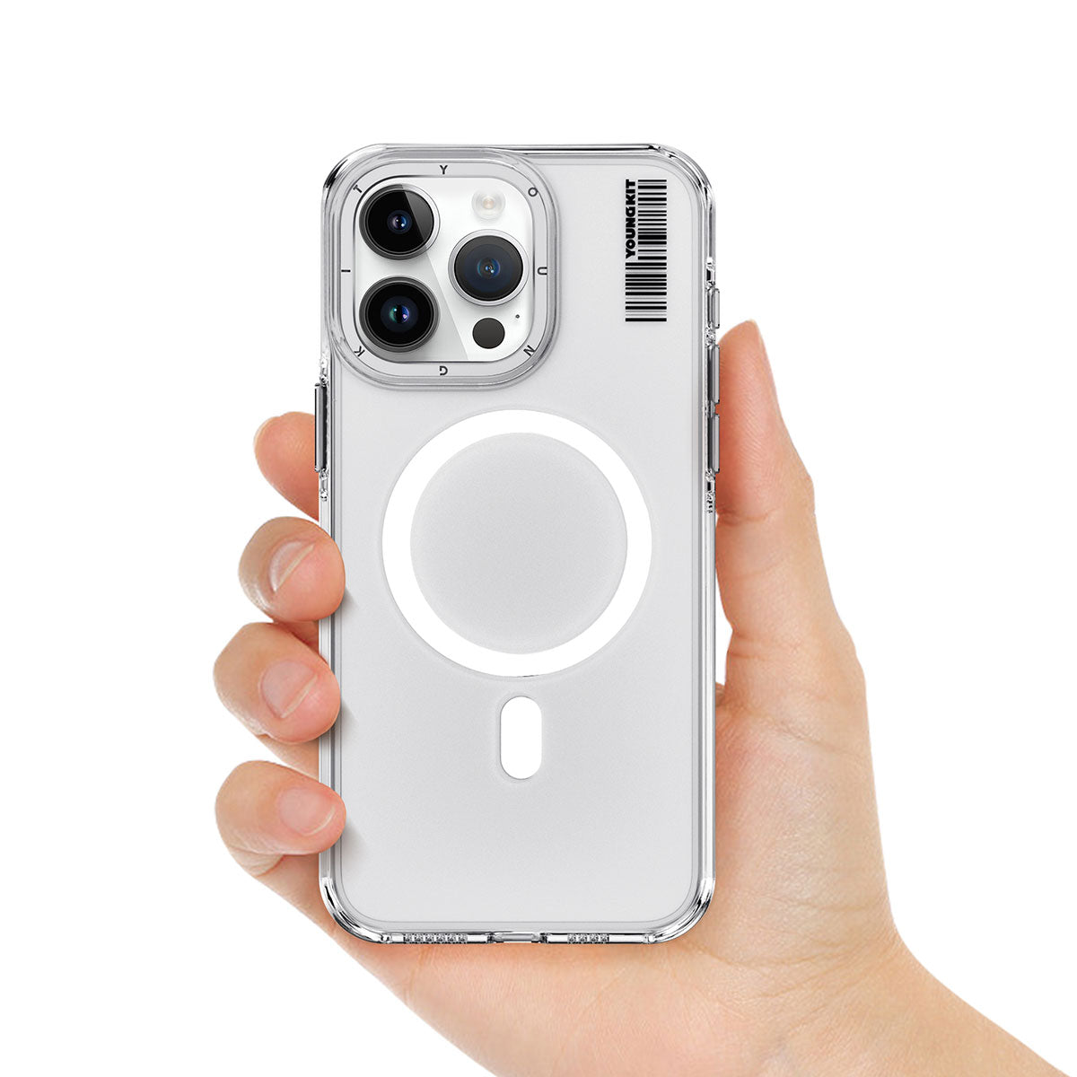 Youngkit Crystal Shield Serisi iPhone 15 Pro Magsafe Şarj Özellikli Şeffaf Telefon Kılıfı - 5