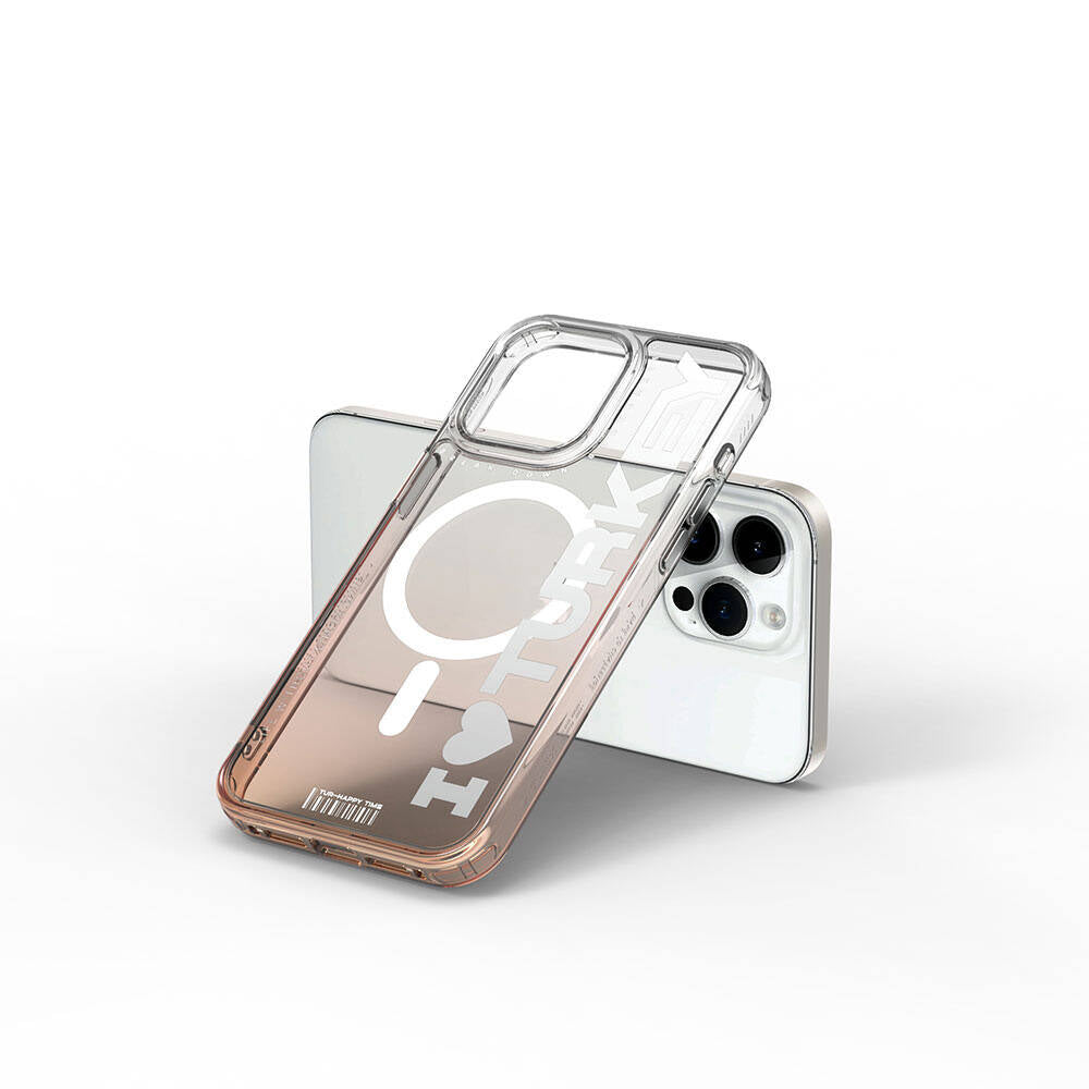 Wiwu Turkey C Serisi iPhone 15 Pro M-safe Şarj Özellikli Transparan Renk Geçişli Telefon Kılıfı