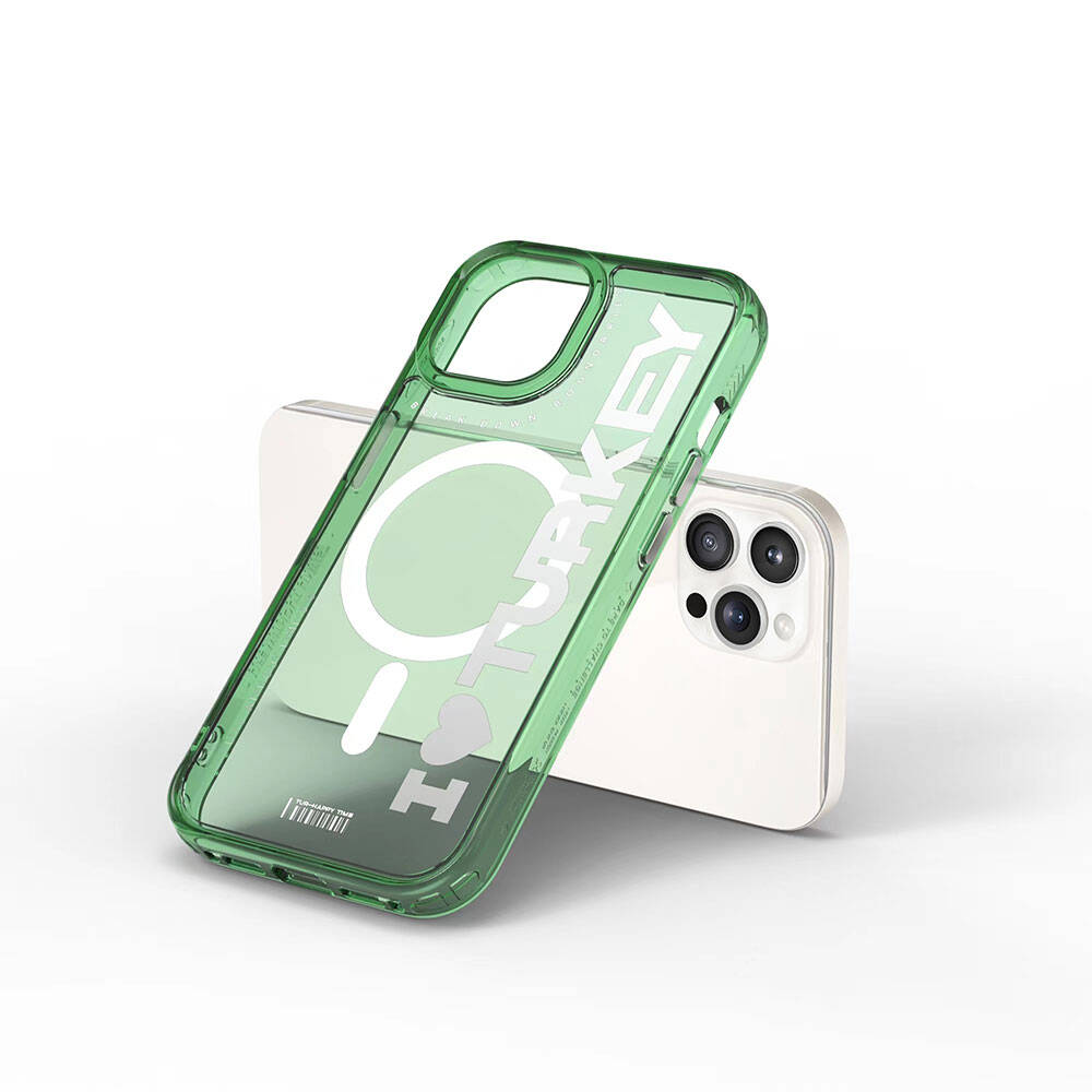 Wiwu Turkey C Serisi iPhone 15 Pro M-safe Şarj Özellikli Transparan Renk Geçişli Telefon Kılıfı