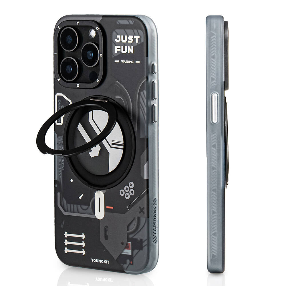 Youngkit 360° Standlı Starship Serisi iPhone 15 Pro Magsafe Şarj Özellikli Telefon Kılıfı - 10