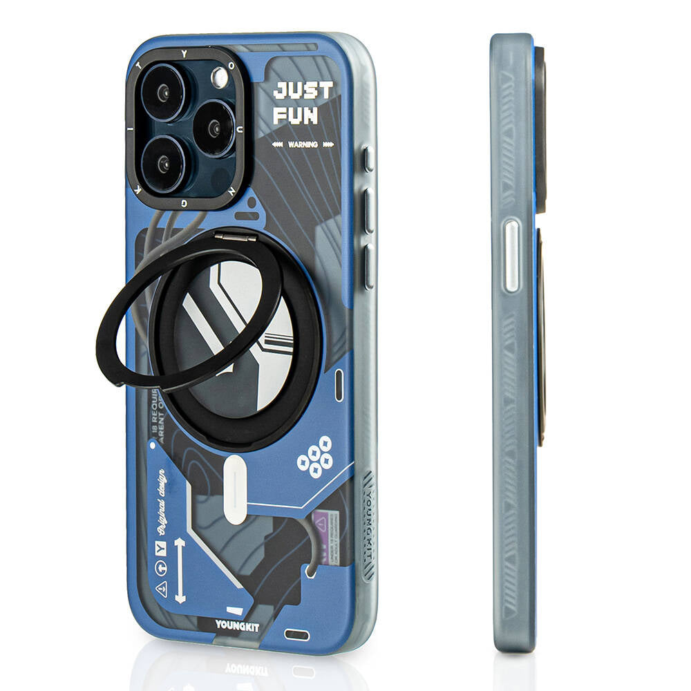 Youngkit 360° Standlı Starship Serisi iPhone 15 Pro Magsafe Şarj Özellikli Telefon Kılıfı - 5
