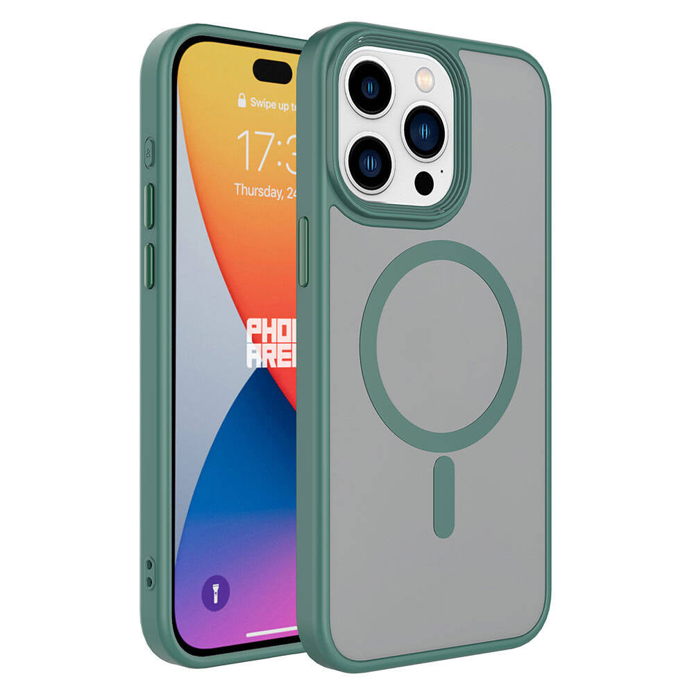 Cepax Matte Magsafe iPhone 15 Pro Mat Arka Yüzey Kablosuz Şarj Özellikli Telefon Kılıfı - 2