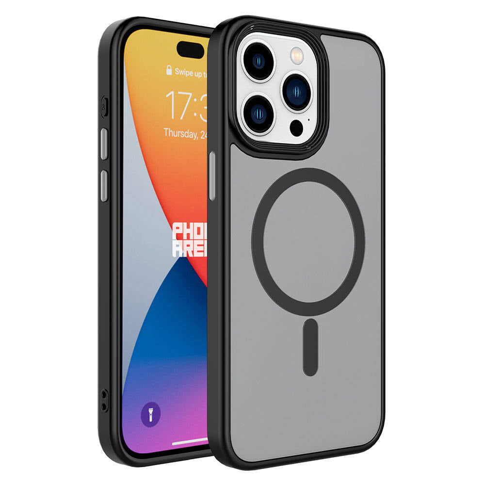 Cepax Matte Magsafe iPhone 15 Pro Mat Arka Yüzey Kablosuz Şarj Özellikli Telefon Kılıfı - 3