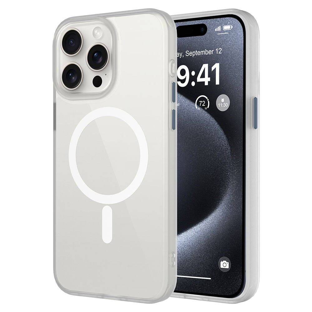 Cepax Matte Magsafe iPhone 15 Pro Mat Arka Yüzey Kablosuz Şarj Özellikli Telefon Kılıfı - 7