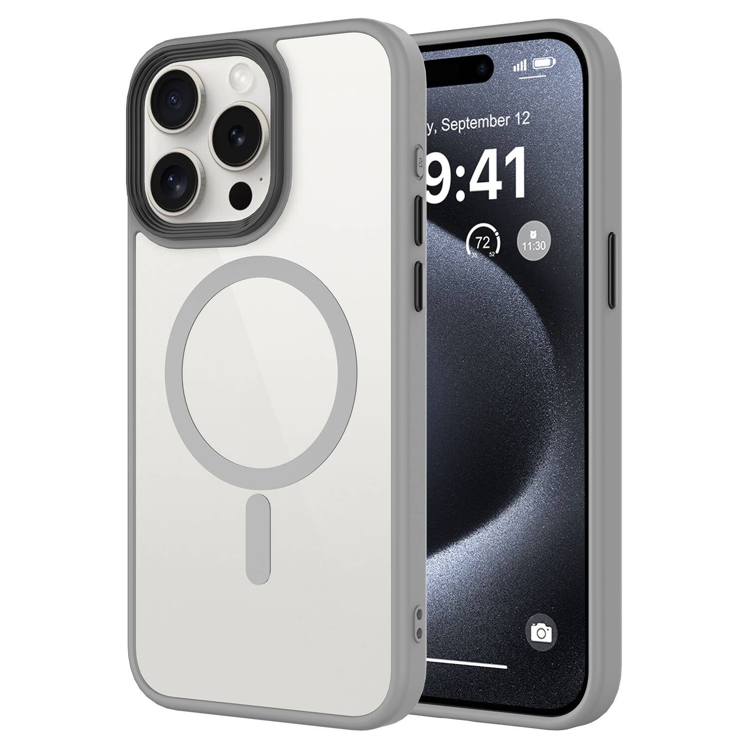 Cepax Matte Magsafe iPhone 15 Pro Mat Arka Yüzey Kablosuz Şarj Özellikli Telefon Kılıfı - 9