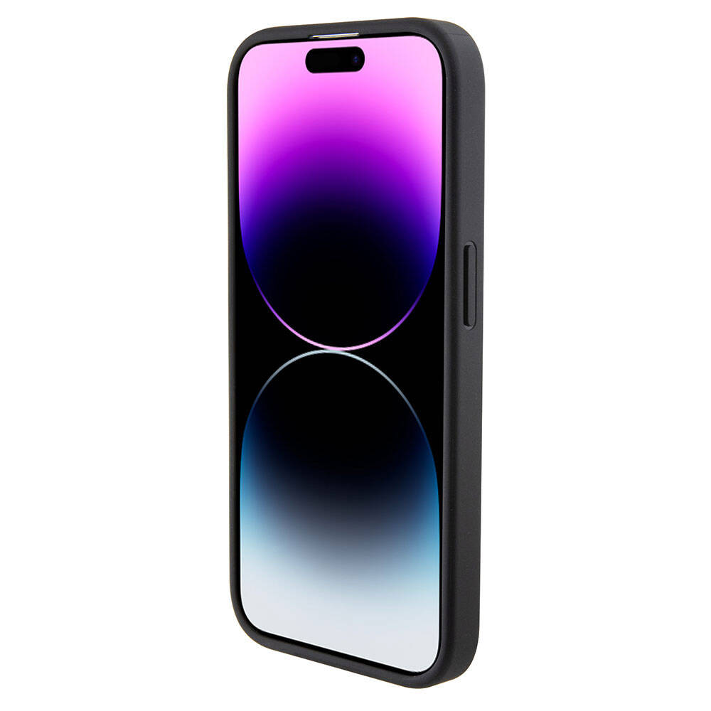 Mercedes Benz iPhone 15 Pro Orjinal Lisanslı M-safe Şarj Özellikli Baskı Logolu Paralel Çizgi Desenli Deri Kılıf