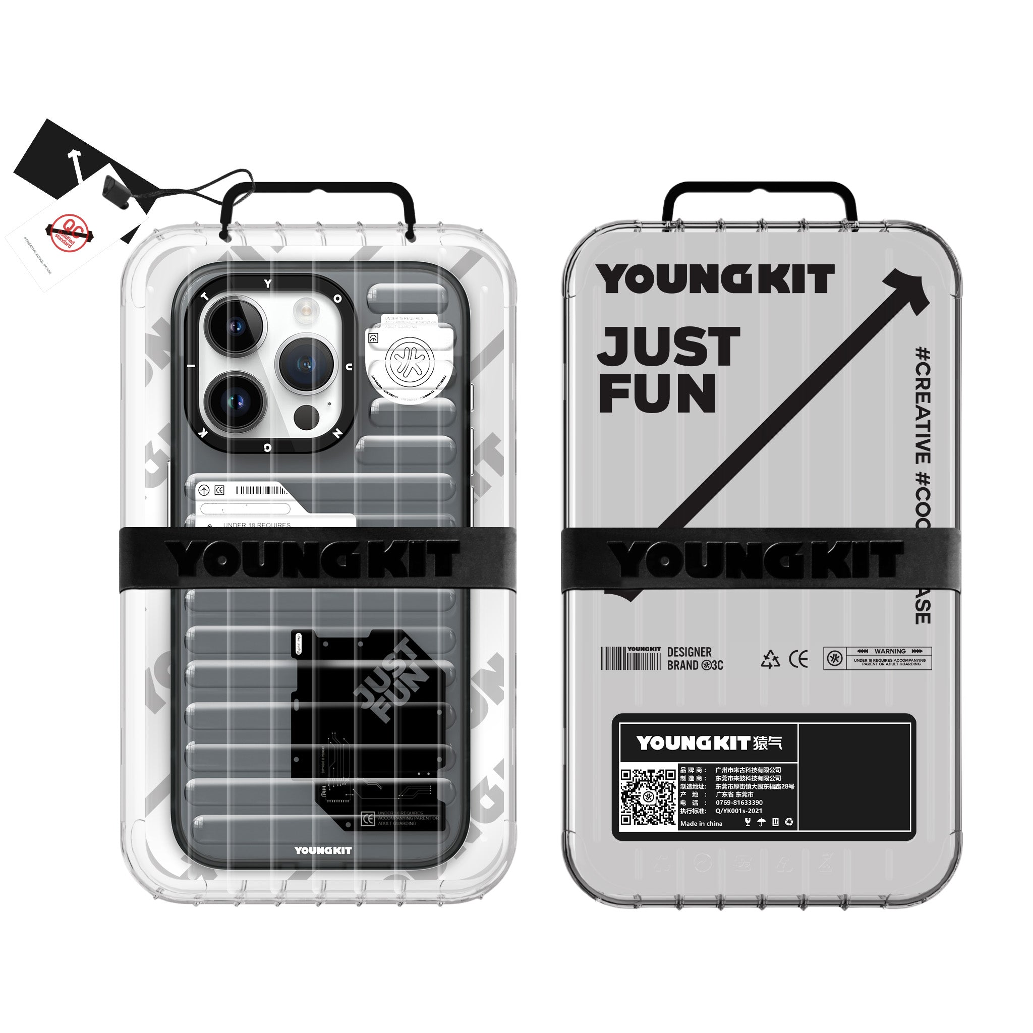 YoungKit Fluorite Serisi iPhone 15 Pro Şeffaf Renkli Tasarım Telefon Kılıfı - 11