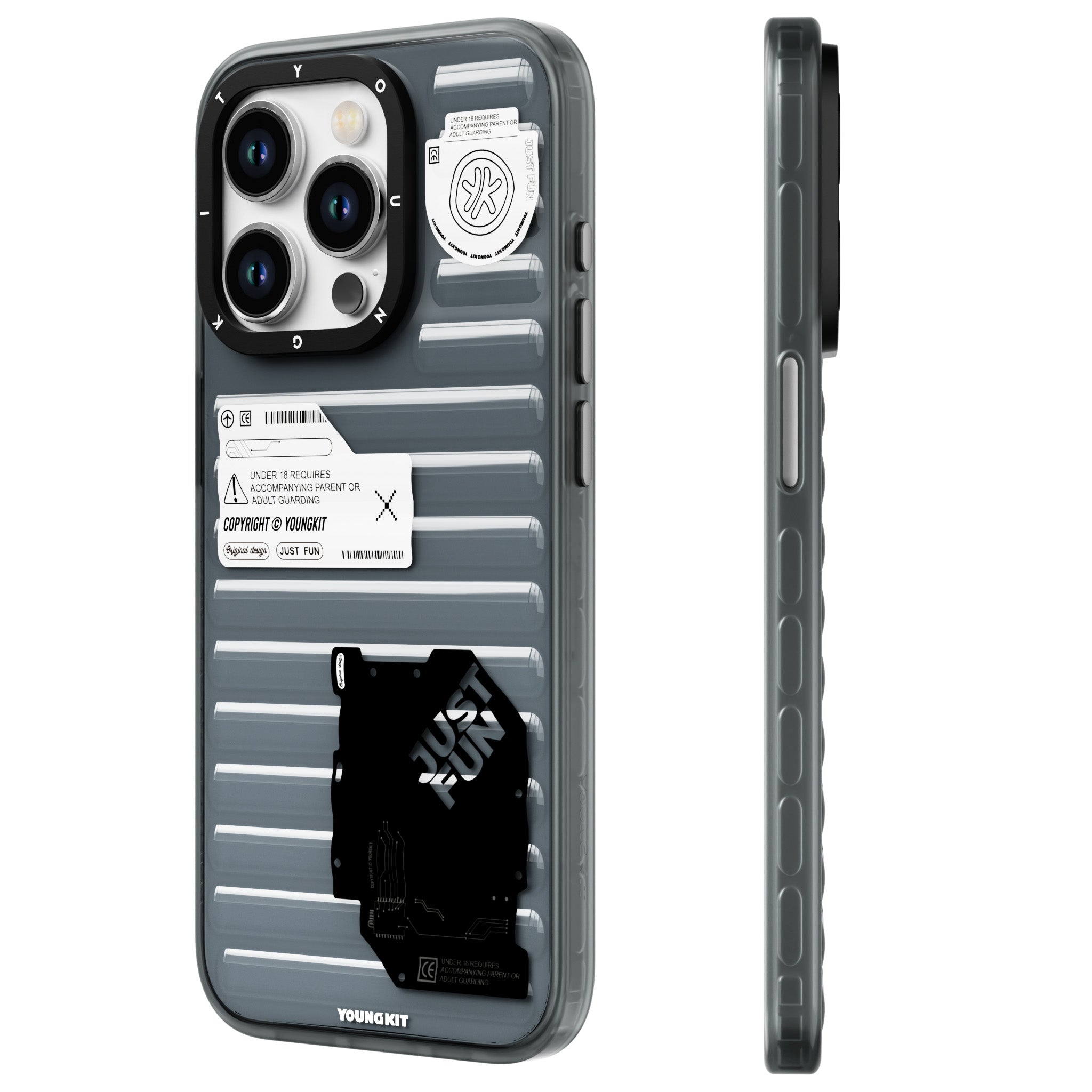 YoungKit Fluorite Serisi iPhone 15 Pro Şeffaf Renkli Tasarım Telefon Kılıfı - 7