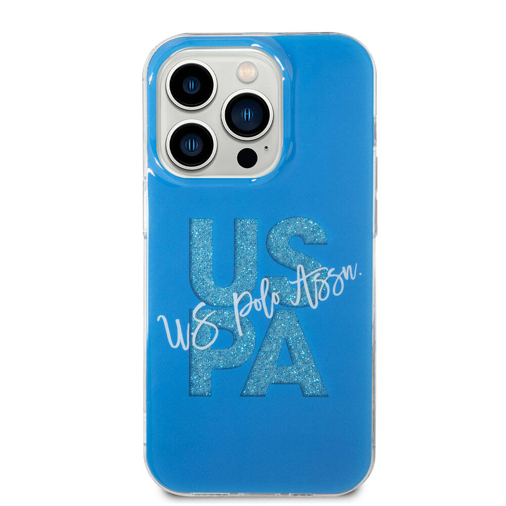 U.S. Polo Assn. iPhone 15 Pro Orjinal Lisanslı Simli Parlak Alfabe Tasarım Telefon Kılıfı - 10