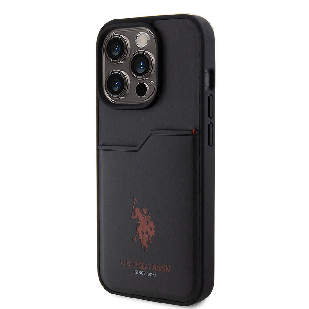 U.S. Polo Assn. iPhone 15 Pro Orjinal Lisanslı Baskı Logolu PU Kartlıklı Telefon Kılıfı - 2