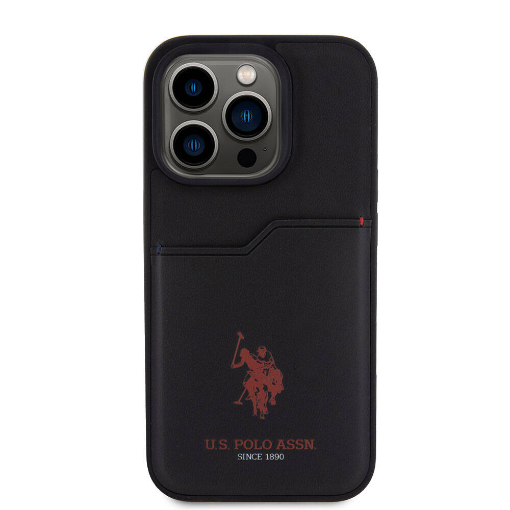 U.S. Polo Assn. iPhone 15 Pro Orjinal Lisanslı Baskı Logolu PU Kartlıklı Telefon Kılıfı - 3