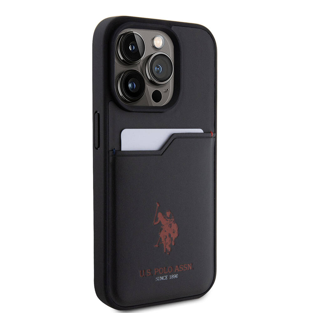 U.S. Polo Assn. iPhone 15 Pro Orjinal Lisanslı Baskı Logolu PU Kartlıklı Telefon Kılıfı - 4