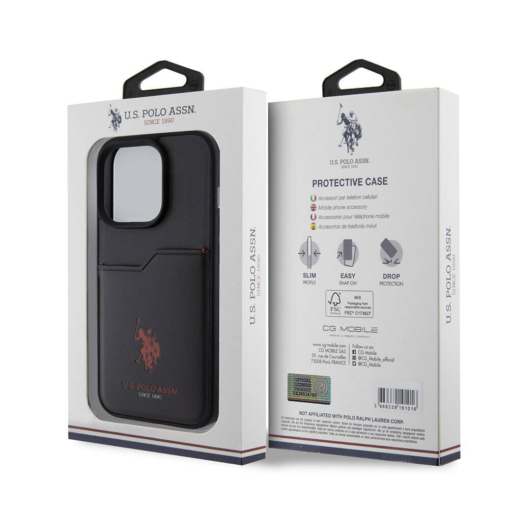 U.S. Polo Assn. iPhone 15 Pro Orjinal Lisanslı Baskı Logolu PU Kartlıklı Telefon Kılıfı - 8