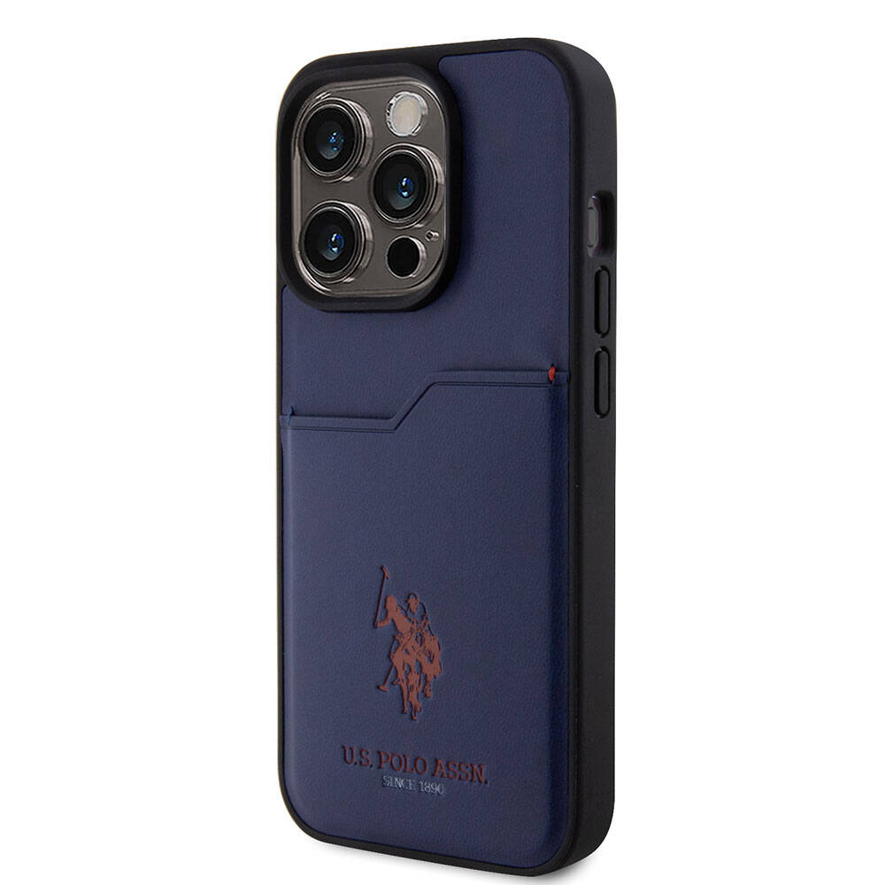 U.S. Polo Assn. iPhone 15 Pro Orjinal Lisanslı Baskı Logolu PU Kartlıklı Telefon Kılıfı - 16