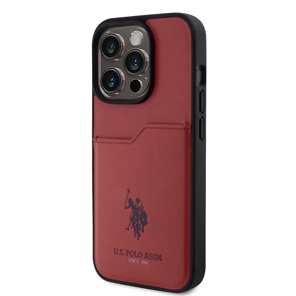 U.S. Polo Assn. iPhone 15 Pro Orjinal Lisanslı Baskı Logolu PU Kartlıklı Telefon Kılıfı - 23