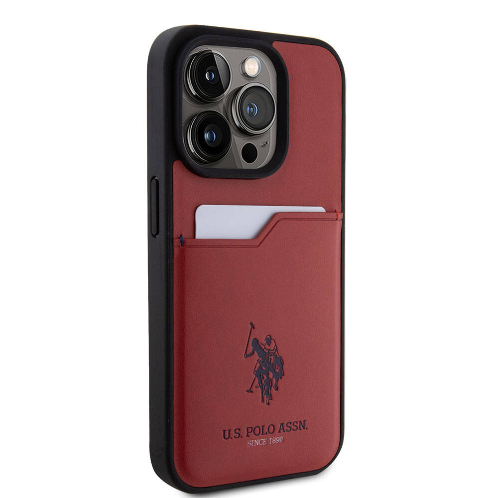 U.S. Polo Assn. iPhone 15 Pro Orjinal Lisanslı Baskı Logolu PU Kartlıklı Telefon Kılıfı - 25