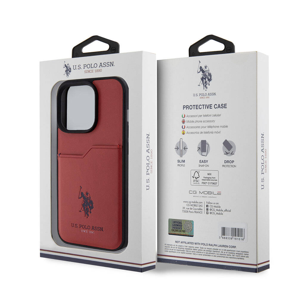U.S. Polo Assn. iPhone 15 Pro Orjinal Lisanslı Baskı Logolu PU Kartlıklı Telefon Kılıfı - 29