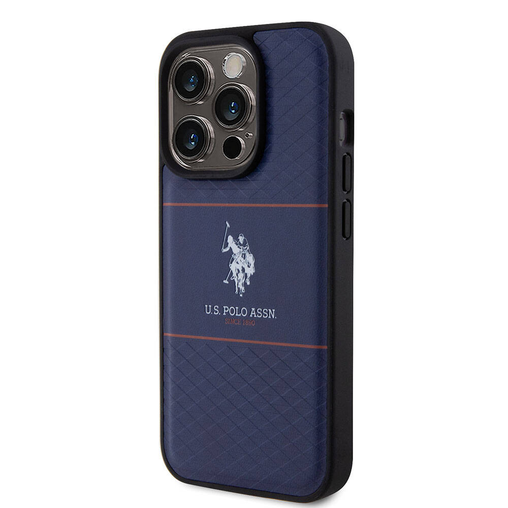 U.S. Polo Assn. iPhone 15 Pro Orjinal Lisanslı Deri Şeritli Logo Dizayn Telefon Kılıfı - 2