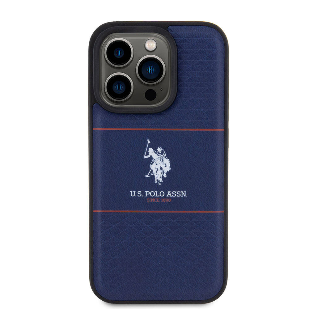 U.S. Polo Assn. iPhone 15 Pro Orjinal Lisanslı Deri Şeritli Logo Dizayn Telefon Kılıfı - 3