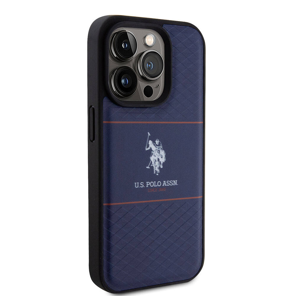 U.S. Polo Assn. iPhone 15 Pro Orjinal Lisanslı Deri Şeritli Logo Dizayn Telefon Kılıfı - 4