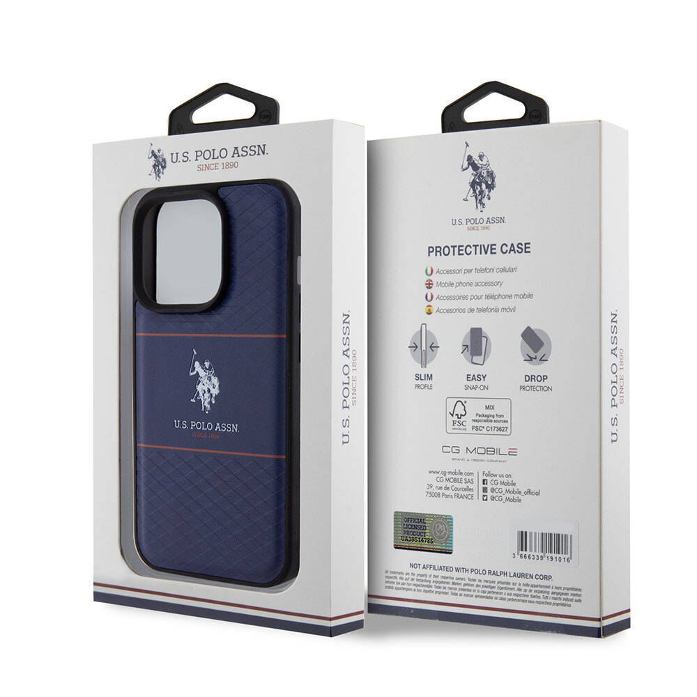 U.S. Polo Assn. iPhone 15 Pro Orjinal Lisanslı Deri Şeritli Logo Dizayn Telefon Kılıfı - 8