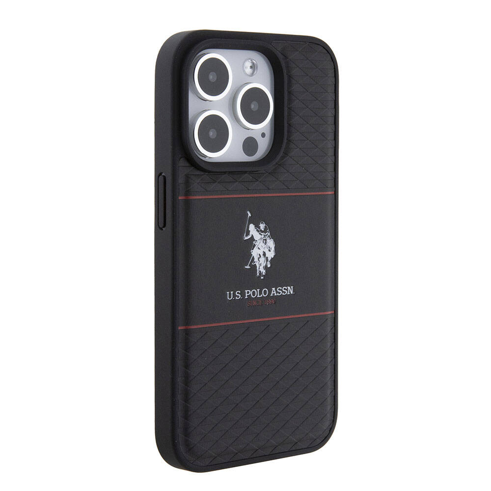 U.S. Polo Assn. iPhone 15 Pro Orjinal Lisanslı Deri Şeritli Logo Dizayn Telefon Kılıfı - 11