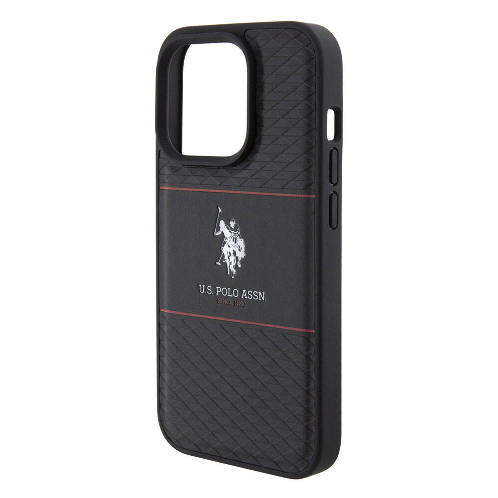U.S. Polo Assn. iPhone 15 Pro Orjinal Lisanslı Deri Şeritli Logo Dizayn Telefon Kılıfı - 13