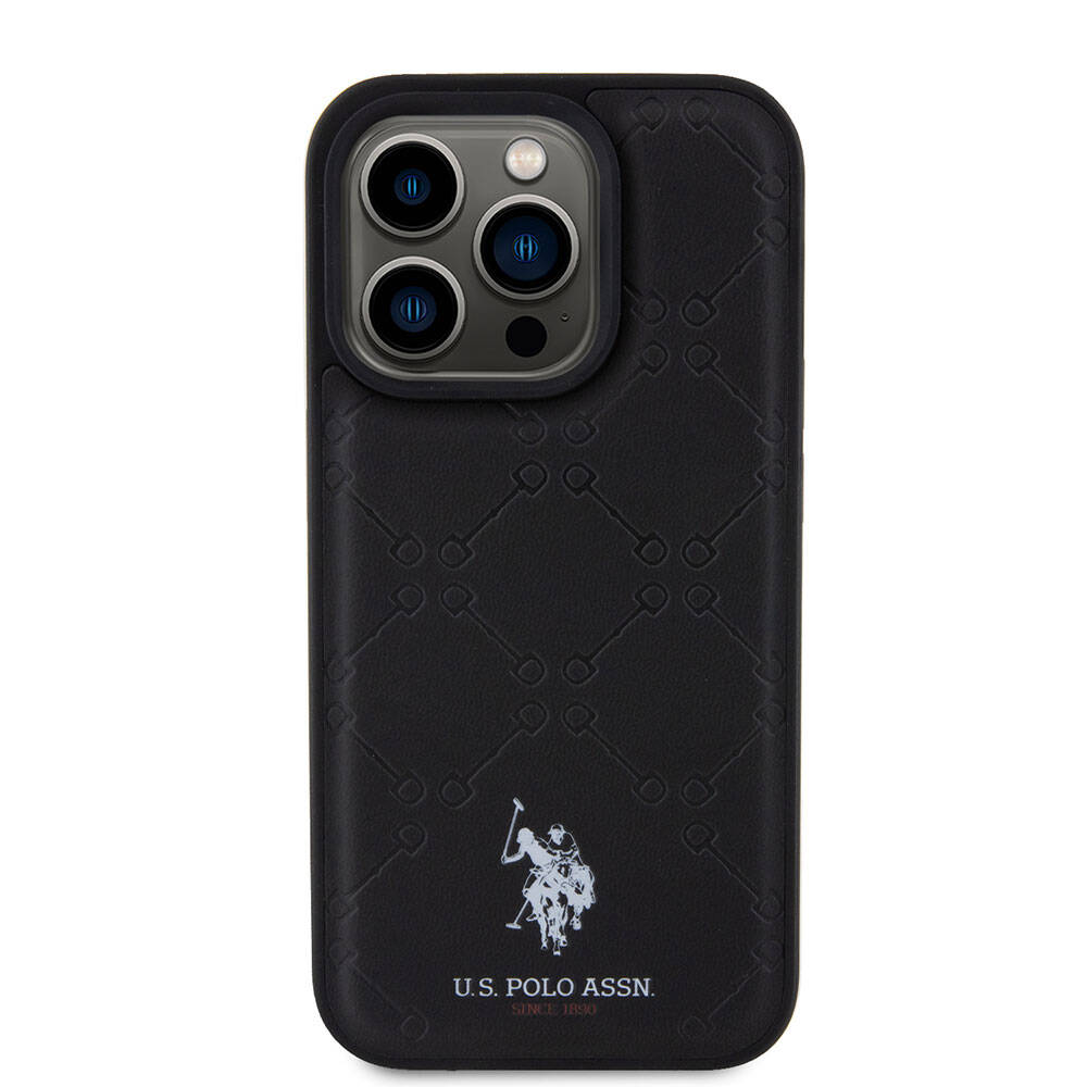 U.S. Polo Assn. iPhone 15 Pro Orjinal Lisanslı HS Desenli Baskı Logolu Suni Deri Telefon Kılıfı - 3