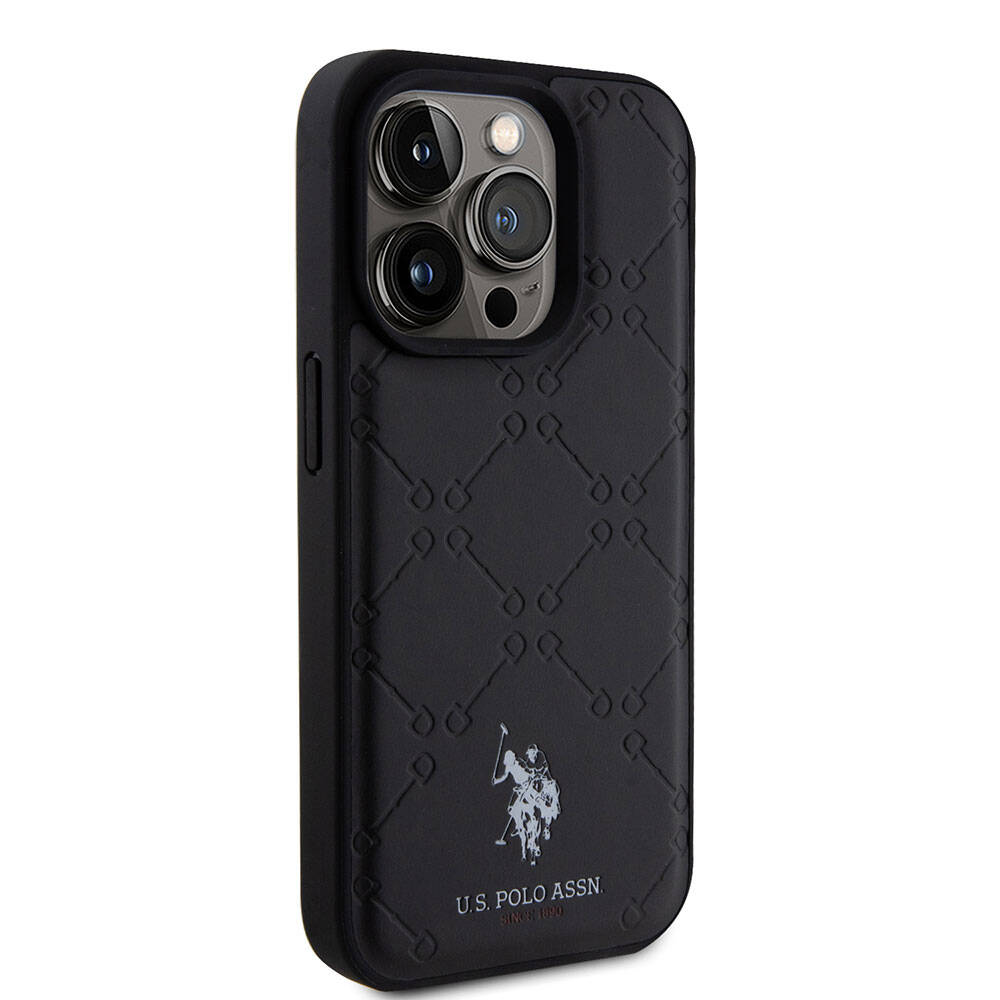 U.S. Polo Assn. iPhone 15 Pro Orjinal Lisanslı HS Desenli Baskı Logolu Suni Deri Telefon Kılıfı - 4