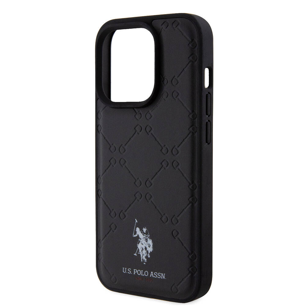 U.S. Polo Assn. iPhone 15 Pro Orjinal Lisanslı HS Desenli Baskı Logolu Suni Deri Telefon Kılıfı - 6