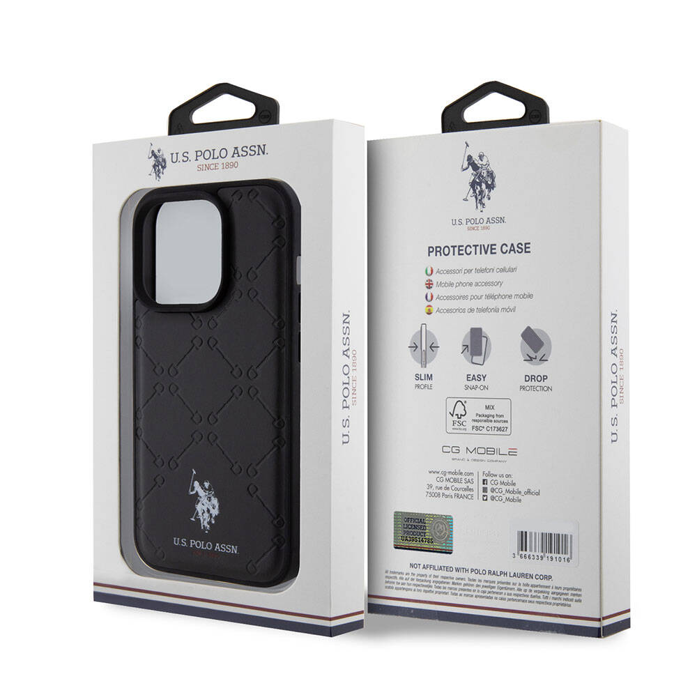 U.S. Polo Assn. iPhone 15 Pro Orjinal Lisanslı HS Desenli Baskı Logolu Suni Deri Telefon Kılıfı - 8