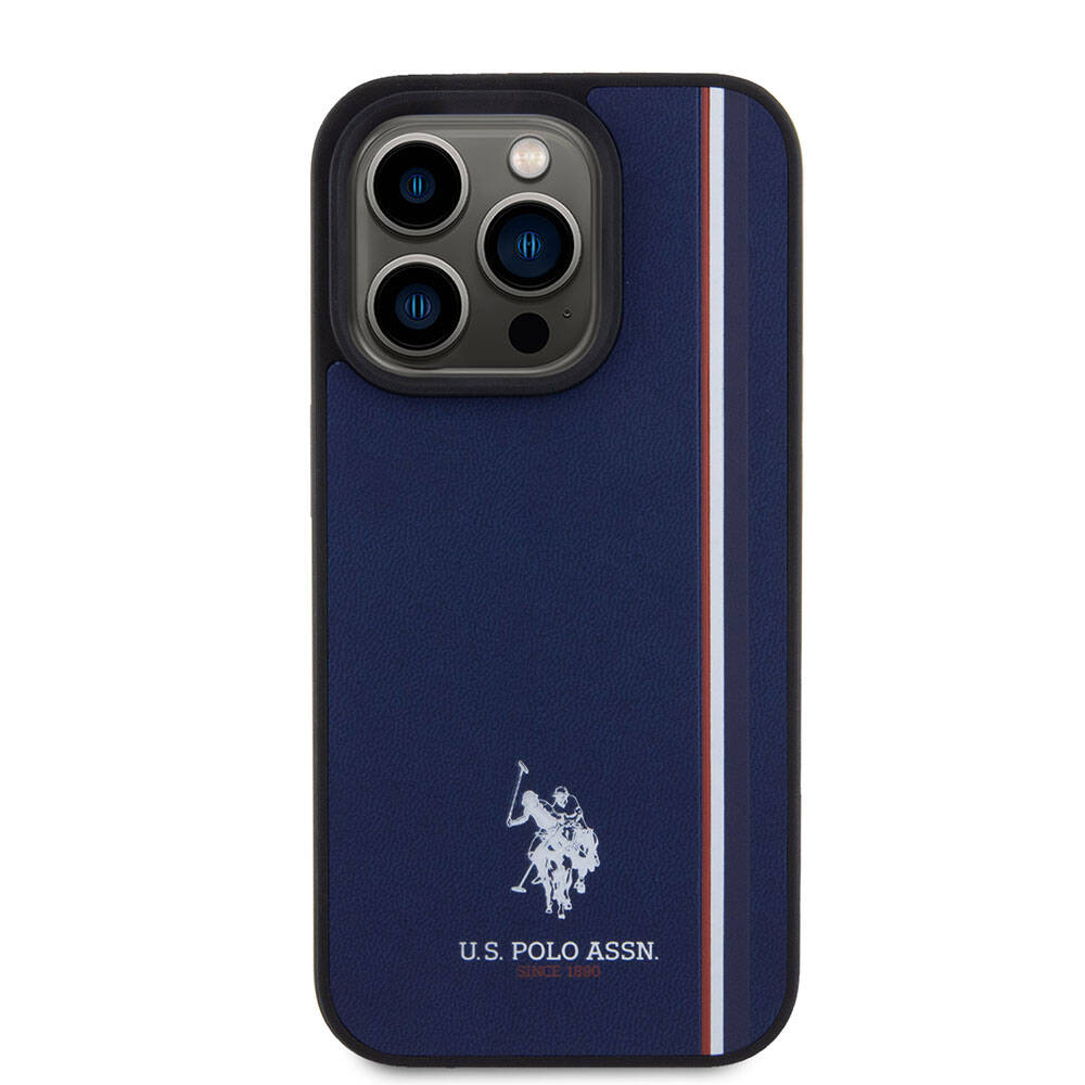U.S. Polo Assn. iPhone 15 Pro Orjinal Lisanslı Üç Renk Şerit Tasarımlı Baskı Logolu Telefon Kılıfı - 3