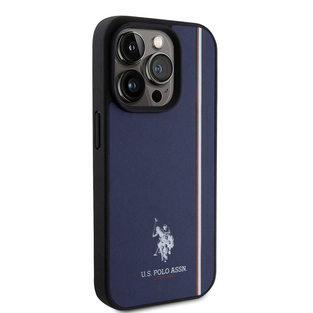 U.S. Polo Assn. iPhone 15 Pro Orjinal Lisanslı Üç Renk Şerit Tasarımlı Baskı Logolu Telefon Kılıfı - 4