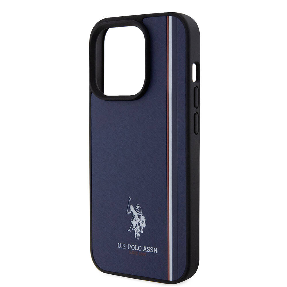 U.S. Polo Assn. iPhone 15 Pro Orjinal Lisanslı Üç Renk Şerit Tasarımlı Baskı Logolu Telefon Kılıfı - 6