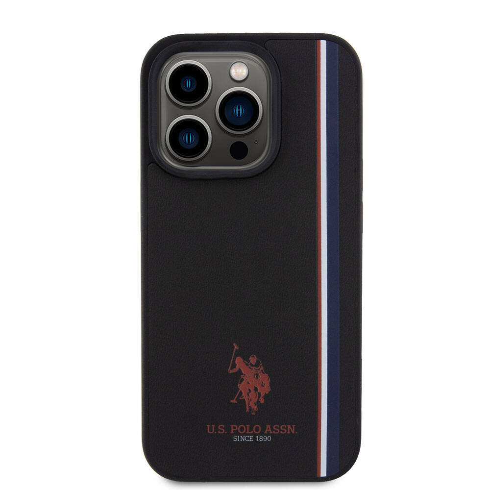 U.S. Polo Assn. iPhone 15 Pro Orjinal Lisanslı Üç Renk Şerit Tasarımlı Baskı Logolu Telefon Kılıfı - 10
