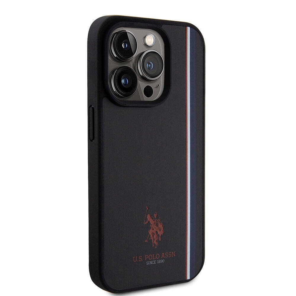 U.S. Polo Assn. iPhone 15 Pro Orjinal Lisanslı Üç Renk Şerit Tasarımlı Baskı Logolu Telefon Kılıfı - 11