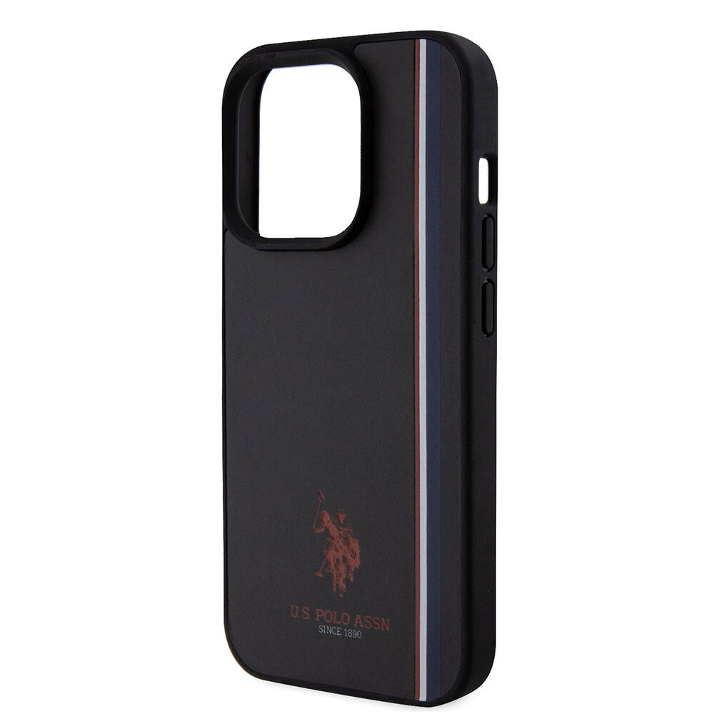 U.S. Polo Assn. iPhone 15 Pro Orjinal Lisanslı Üç Renk Şerit Tasarımlı Baskı Logolu Telefon Kılıfı - 13