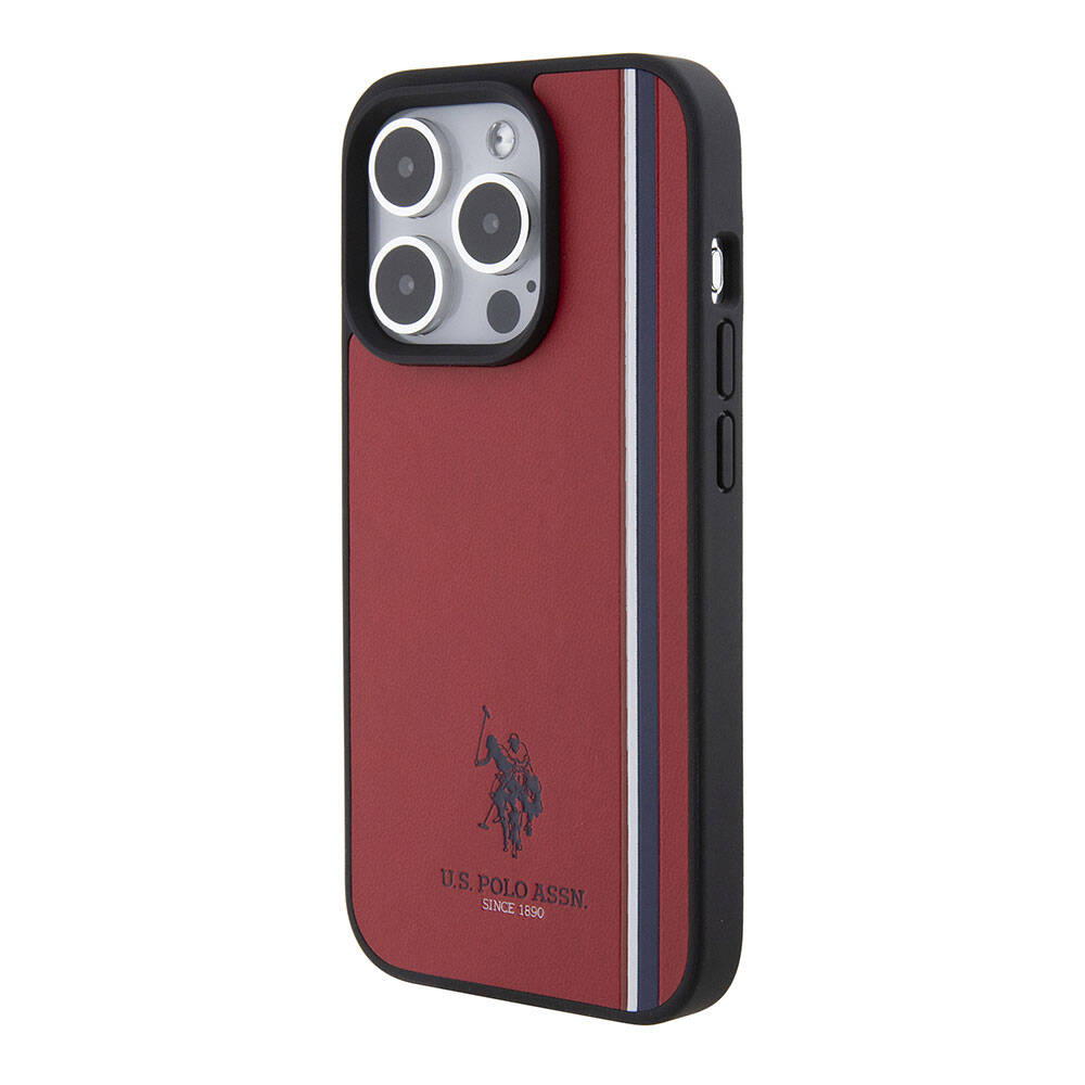 U.S. Polo Assn. iPhone 15 Pro Orjinal Lisanslı Üç Renk Şerit Tasarımlı Baskı Logolu Telefon Kılıfı - 16
