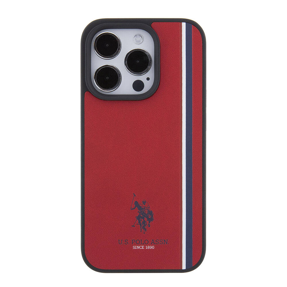 U.S. Polo Assn. iPhone 15 Pro Orjinal Lisanslı Üç Renk Şerit Tasarımlı Baskı Logolu Telefon Kılıfı - 17