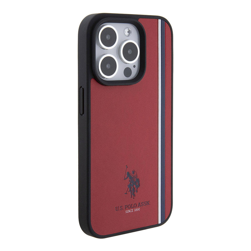 U.S. Polo Assn. iPhone 15 Pro Orjinal Lisanslı Üç Renk Şerit Tasarımlı Baskı Logolu Telefon Kılıfı - 18
