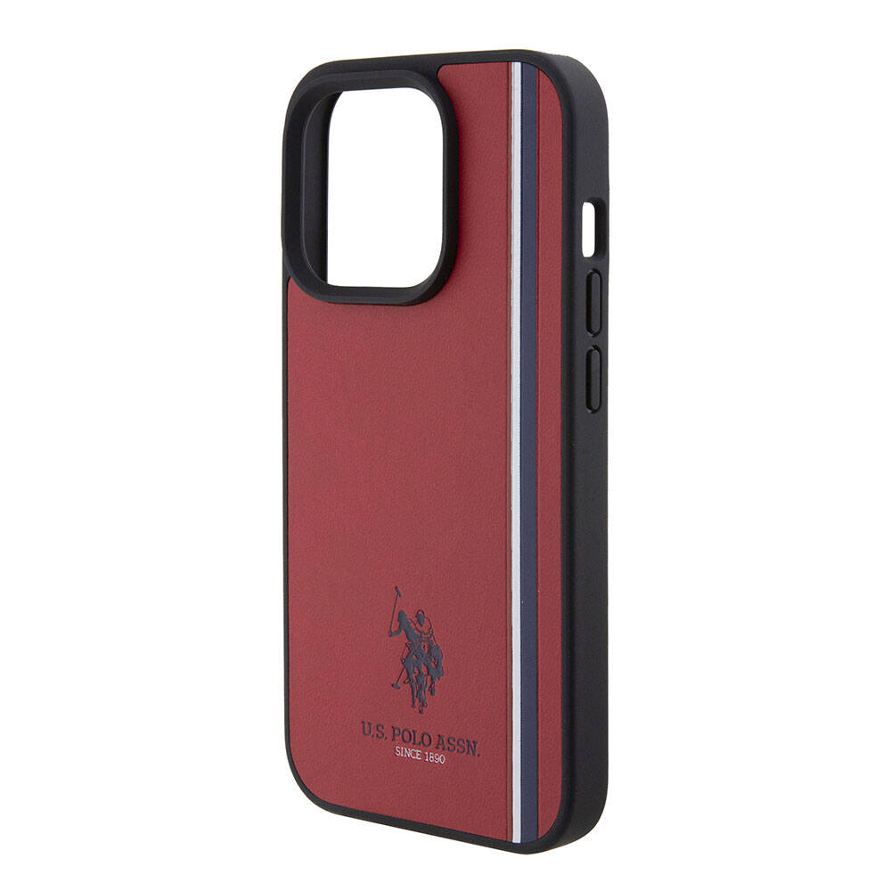 U.S. Polo Assn. iPhone 15 Pro Orjinal Lisanslı Üç Renk Şerit Tasarımlı Baskı Logolu Telefon Kılıfı - 20