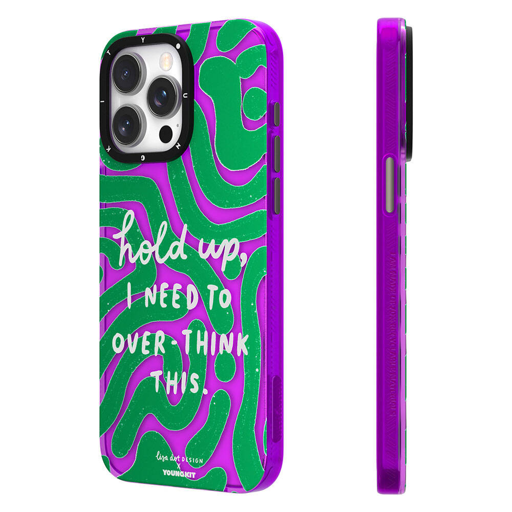 Youngkit Mindfulness Serisi iPhone 15 Pro Yazı Desenli Telefon Kılıfı