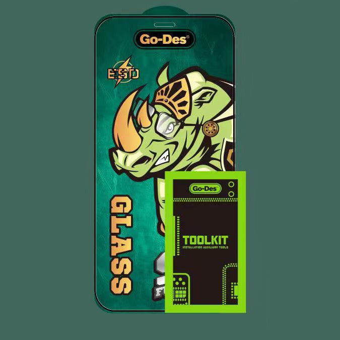 Go Des iPhone 15 Pro Max 9D Full Cover Temperli Cam Ekran Koruyucu