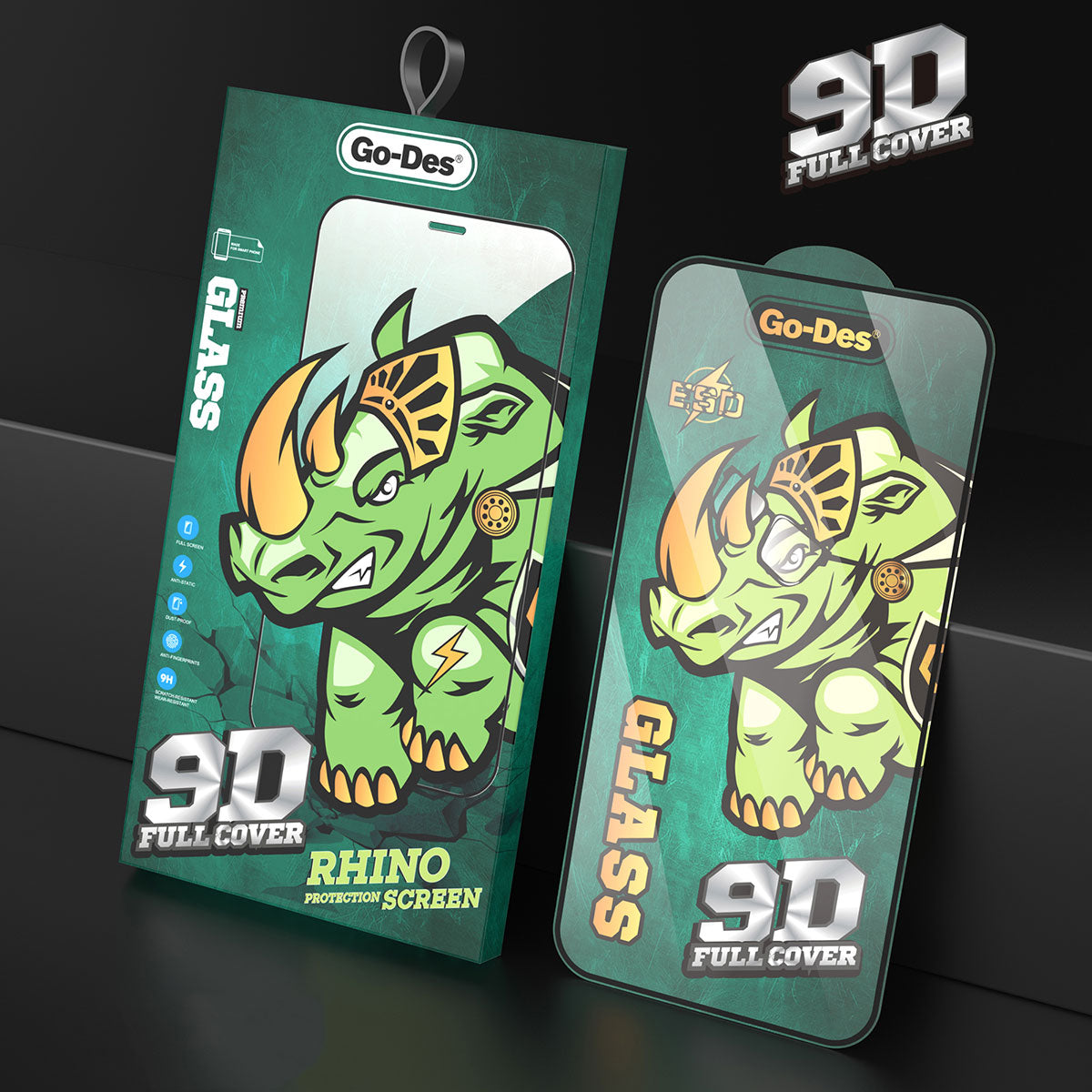 Go Des iPhone 15 Pro Max 9D Full Cover Temperli Cam Ekran Koruyucu