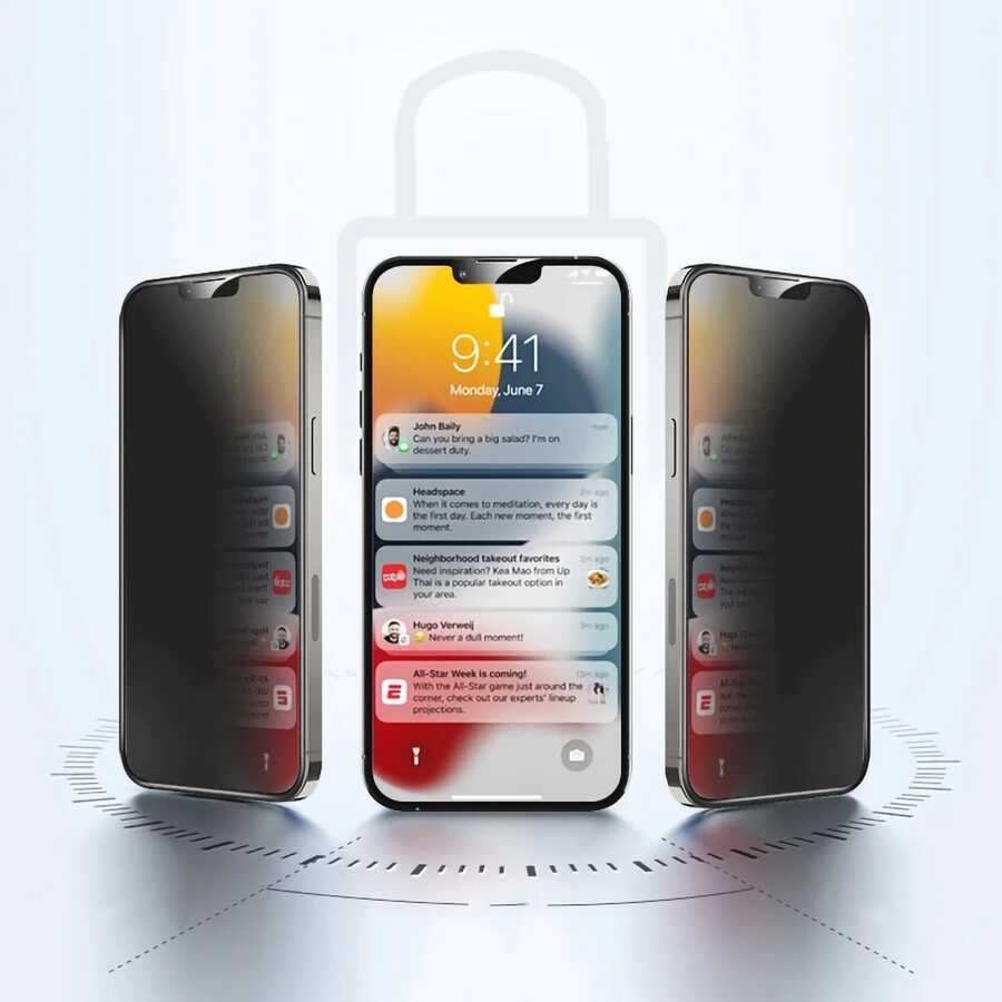 Davin iPhone 15 Pro Max Privacy Seramik Ekran Filmi - 3