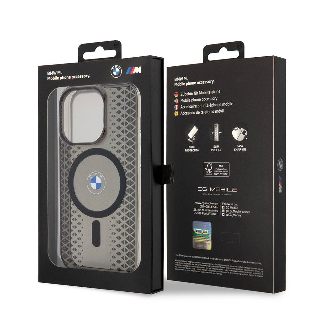 BMW iPhone 15 Pro Max Magsafe Şarj Özellikli Transparan IML Signature Orjinal Lisanslı Telefon Kılıfı - 8