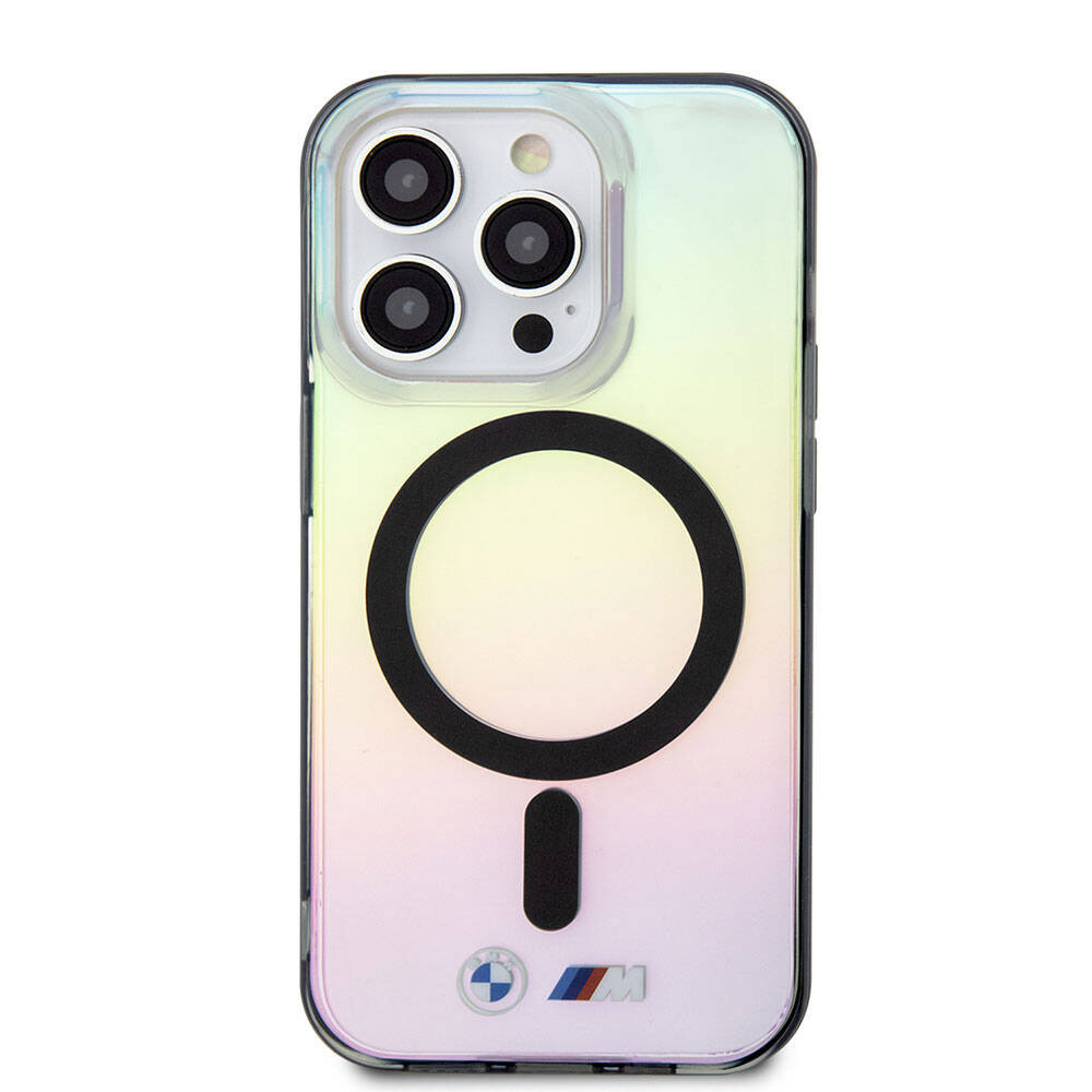 BMW iPhone 15 Pro Max Magsafe Şarj Özellikli Transparan Renk Geçişli Iridescent Orjinal Lisanslı Telefon Kılıfı - 3