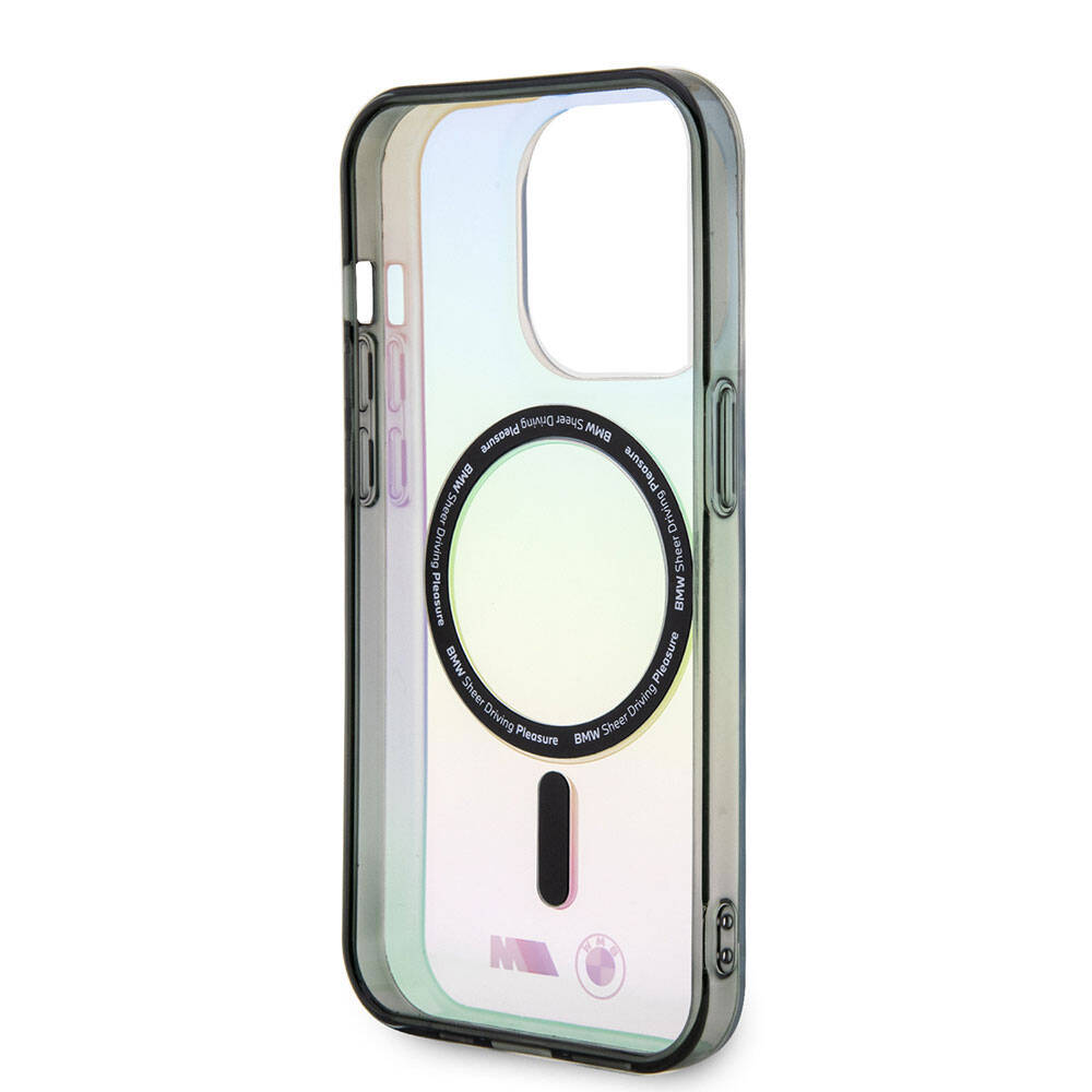 BMW iPhone 15 Pro Max Magsafe Şarj Özellikli Transparan Renk Geçişli Iridescent Orjinal Lisanslı Telefon Kılıfı - 6