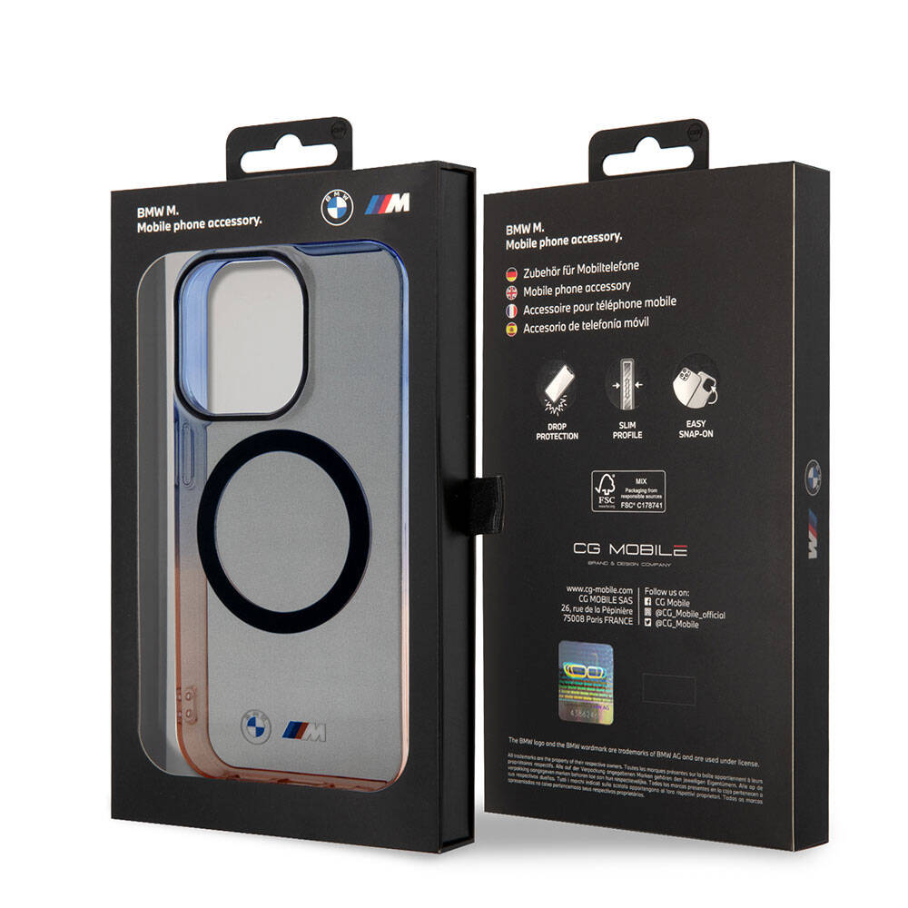 BMW iPhone 15 Pro Max Kılıf Magsafe Şarj Özellikli Transparan Renkli Çerçeveli Orjinal Lisanslı Telefon Kılıfı - 7