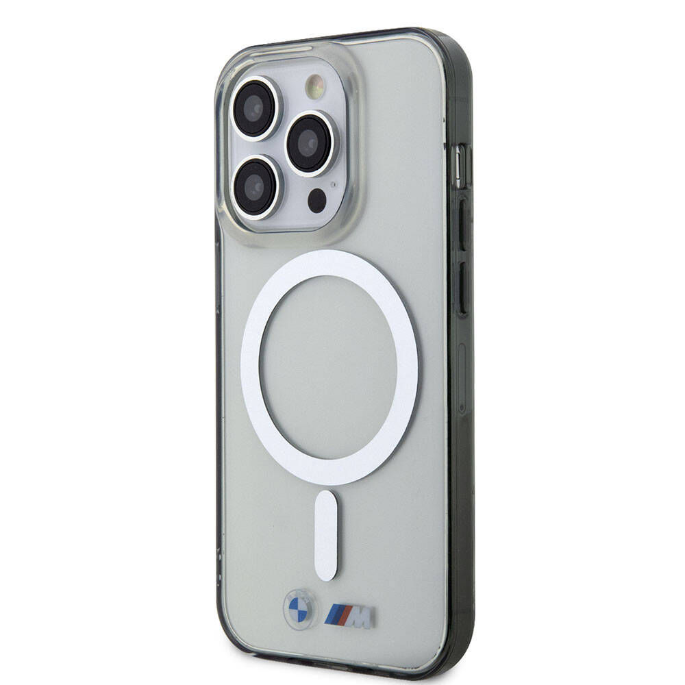 BMW iPhone 15 Pro Max Magsafe Şarj Özellikli Transparan Silver Ring Orjinal Lisanslı Telefon Kılıfı - 2